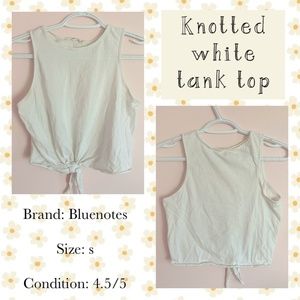 Knotted white tank top